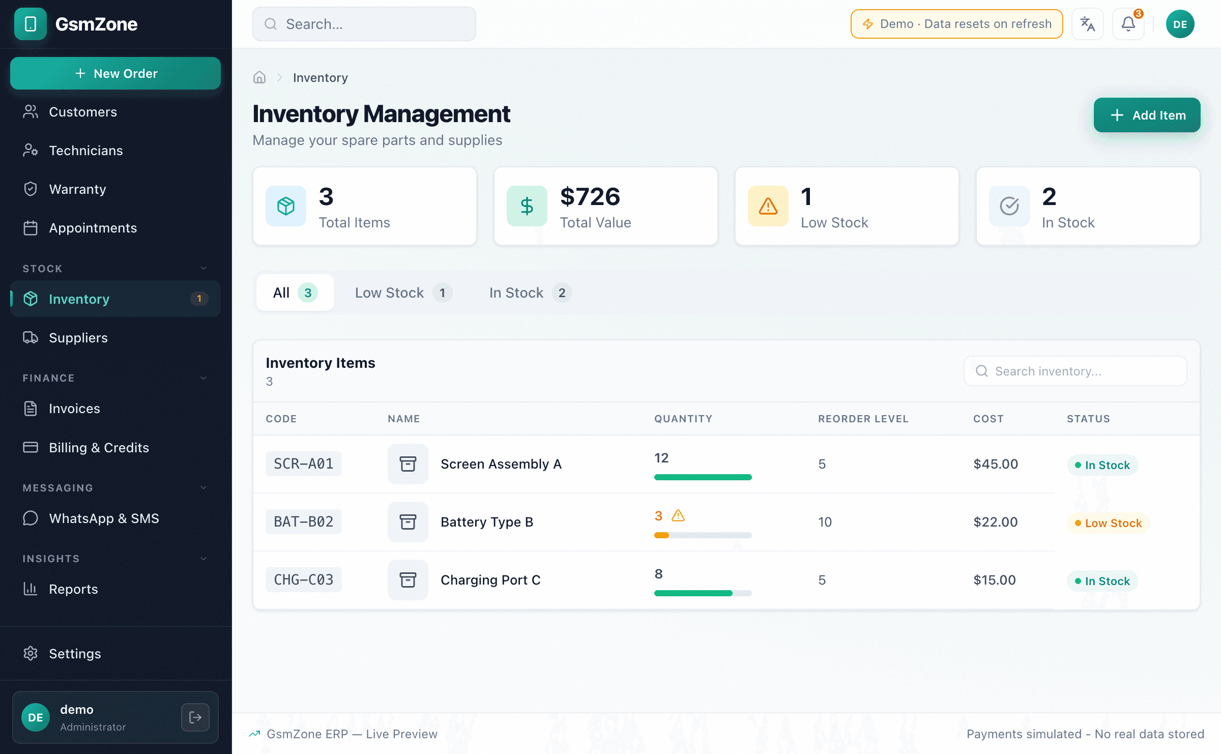 Easy Menu ERP — Inventory Management
